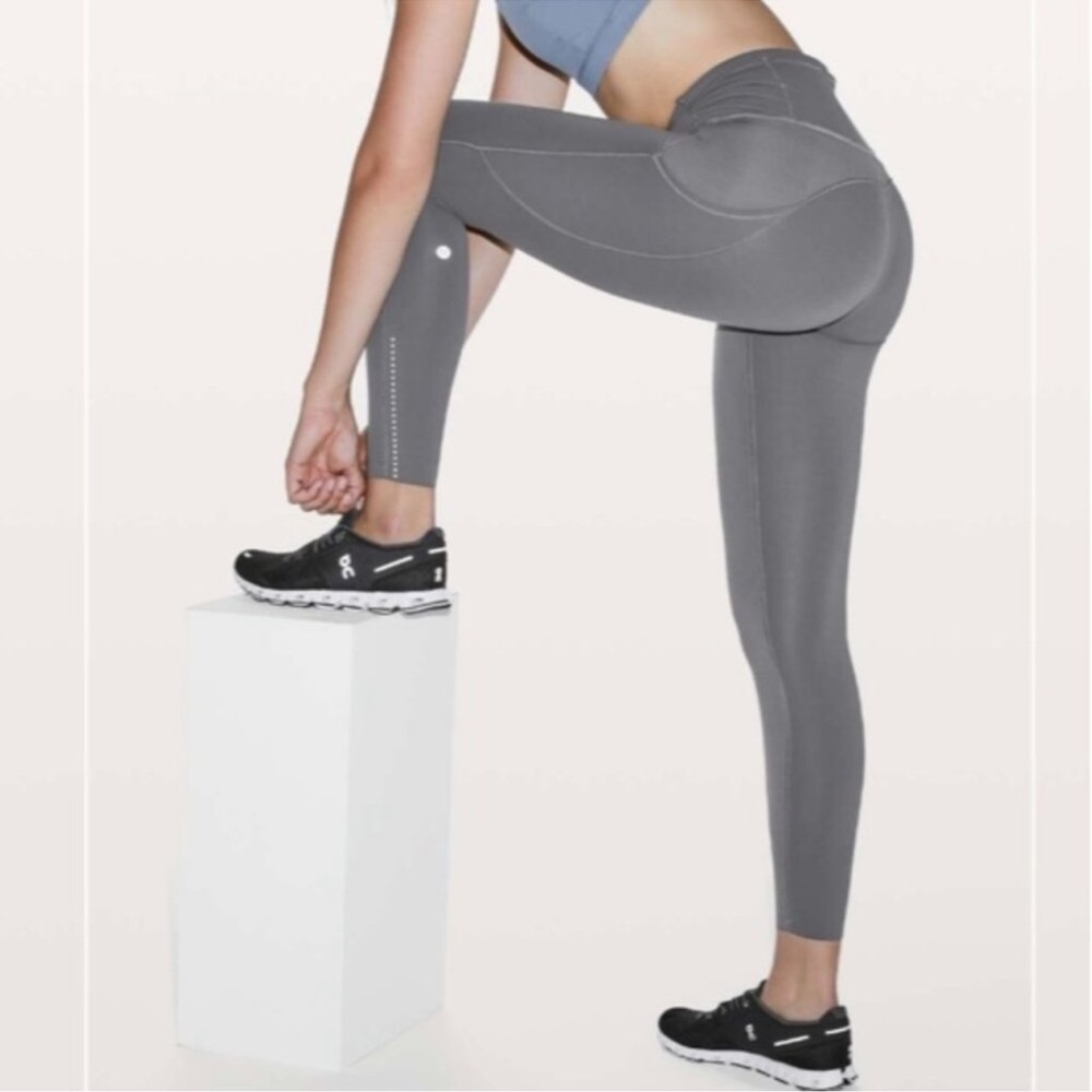 Lululemon Fast & Free 7/8 Tight II *Nulux 25" Dark Carbon size 6
